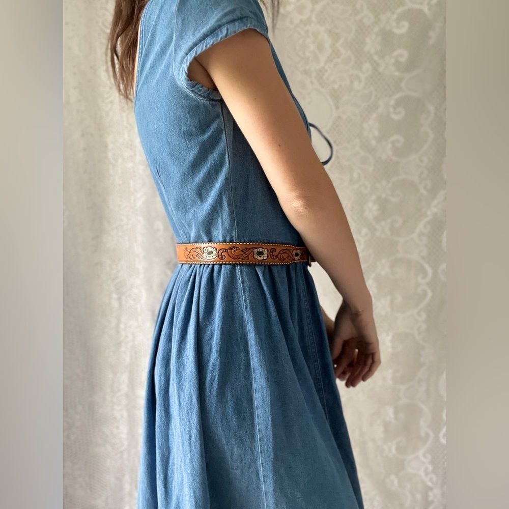 Vintage “Shirley” Hand Tooled Leather Western Belt Floral Size 30 - Picture 15 of 15